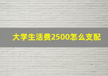 大学生活费2500怎么支配