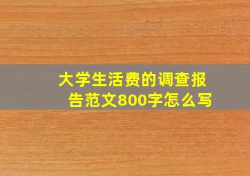 大学生活费的调查报告范文800字怎么写