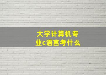 大学计算机专业c语言考什么