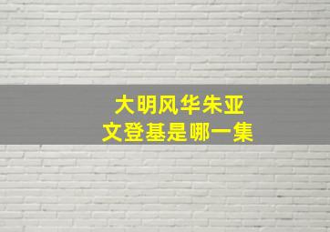 大明风华朱亚文登基是哪一集