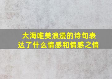 大海唯美浪漫的诗句表达了什么情感和情感之情