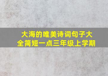 大海的唯美诗词句子大全简短一点三年级上学期