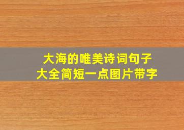 大海的唯美诗词句子大全简短一点图片带字