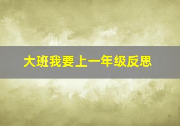 大班我要上一年级反思