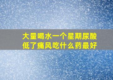 大量喝水一个星期尿酸低了痛风吃什么药最好