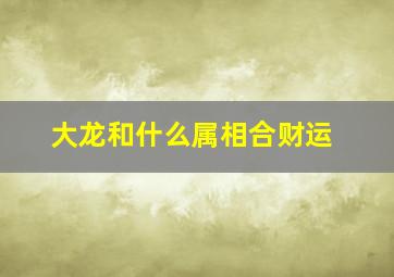 大龙和什么属相合财运