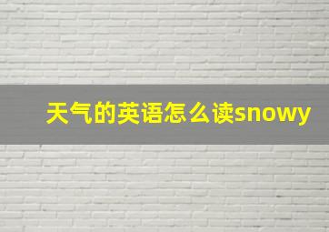 天气的英语怎么读snowy