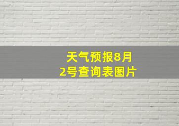 天气预报8月2号查询表图片