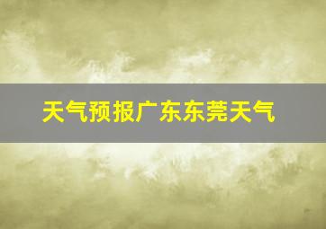 天气预报广东东莞天气