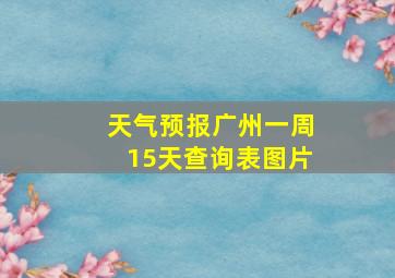 天气预报广州一周15天查询表图片