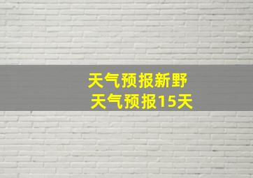 天气预报新野天气预报15天