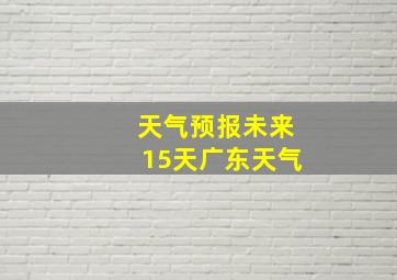 天气预报未来15天广东天气