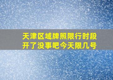 天津区域牌照限行时段开了没事吧今天限几号