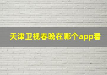 天津卫视春晚在哪个app看