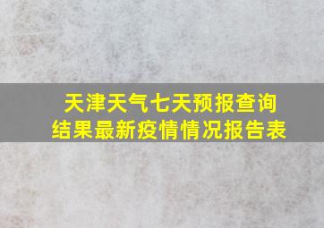 天津天气七天预报查询结果最新疫情情况报告表