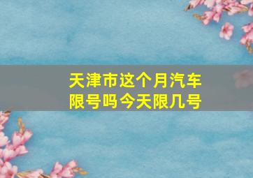 天津市这个月汽车限号吗今天限几号