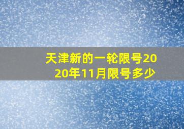 天津新的一轮限号2020年11月限号多少