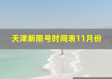 天津新限号时间表11月份