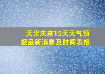 天津未来15天天气预报最新消息及时间表格