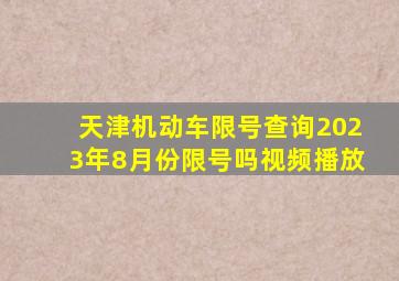 天津机动车限号查询2023年8月份限号吗视频播放