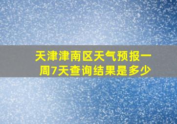 天津津南区天气预报一周7天查询结果是多少