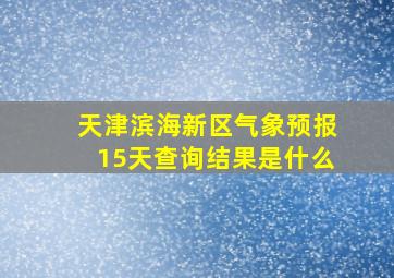 天津滨海新区气象预报15天查询结果是什么