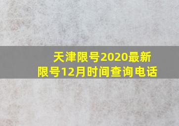 天津限号2020最新限号12月时间查询电话