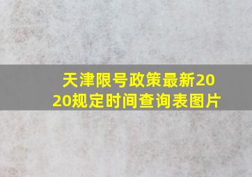 天津限号政策最新2020规定时间查询表图片