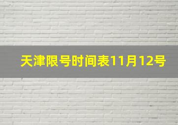 天津限号时间表11月12号