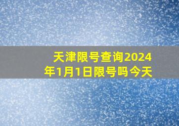 天津限号查询2024年1月1日限号吗今天