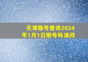 天津限号查询2024年1月1日限号吗请问