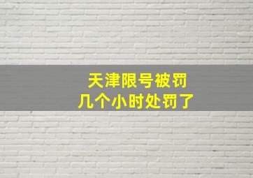 天津限号被罚几个小时处罚了