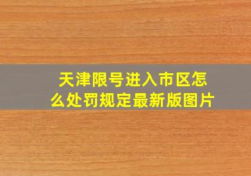 天津限号进入市区怎么处罚规定最新版图片