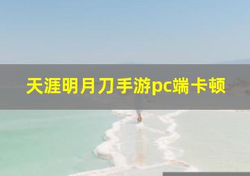 天涯明月刀手游pc端卡顿