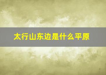 太行山东边是什么平原