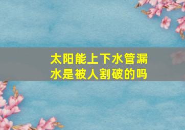 太阳能上下水管漏水是被人割破的吗