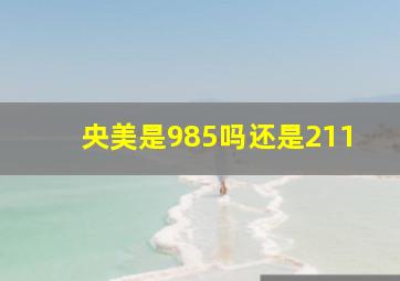 央美是985吗还是211