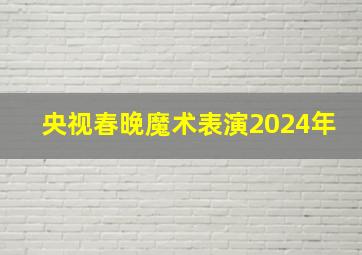 央视春晚魔术表演2024年