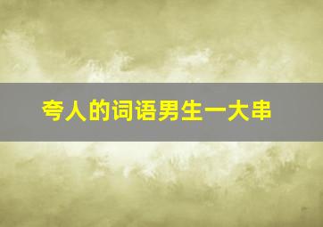 夸人的词语男生一大串