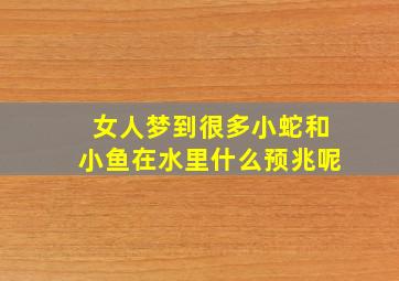 女人梦到很多小蛇和小鱼在水里什么预兆呢