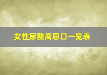 女性尿酸高忌口一览表