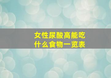 女性尿酸高能吃什么食物一览表