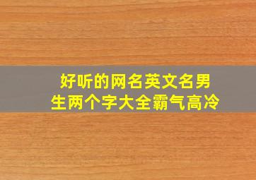 好听的网名英文名男生两个字大全霸气高冷