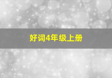 好词4年级上册