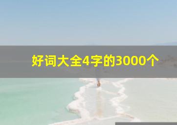 好词大全4字的3000个