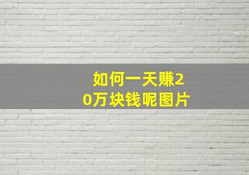 如何一天赚20万块钱呢图片