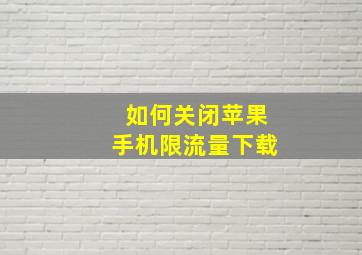 如何关闭苹果手机限流量下载