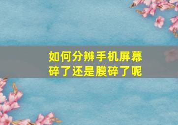 如何分辨手机屏幕碎了还是膜碎了呢