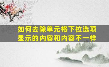 如何去除单元格下拉选项显示的内容和内容不一样