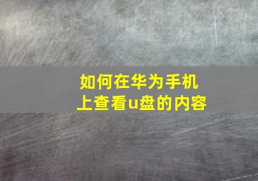 如何在华为手机上查看u盘的内容